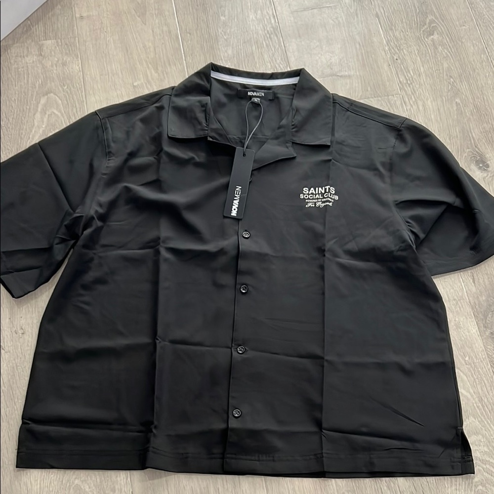 Fashion Nova Black Casual Button Down Shirt